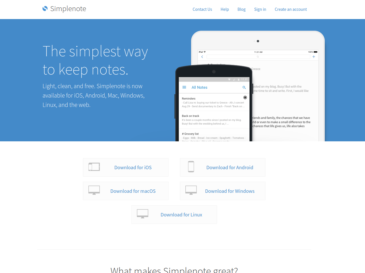 simplenote support